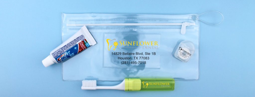 The travel toothbrush kit is perfect for patients to use while on the go.