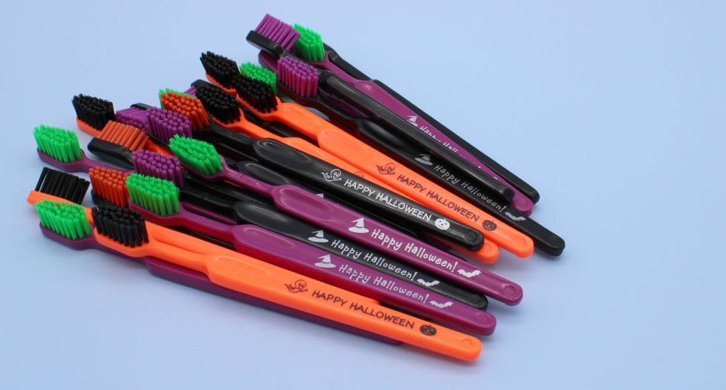 Parents will appreciate these fun, festive Halloween toothbrushes.